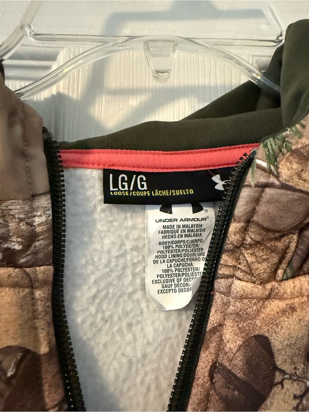 Realtree Camouflage Full-Zip Hoodie in Brown and Green - Picture 4 of 7